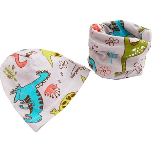 One-Layer Baby Girls Hat Scarf Set Spring Summer Boys Hat Caps Cotton Girls Scarf Beanies Children Hat Set