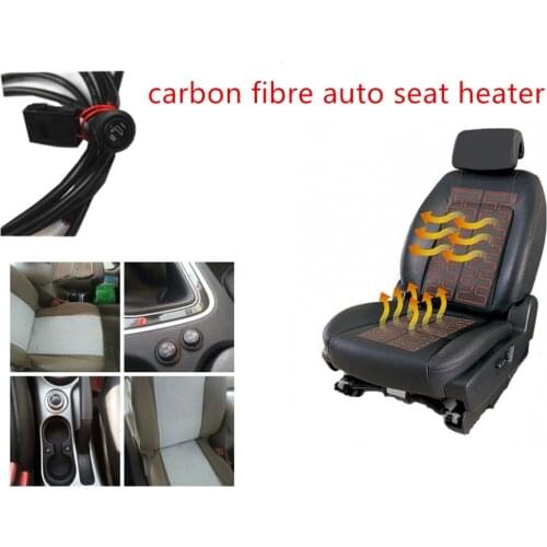 Seat heater switch with seat cushion pad carbon fiber for one seat heater install heating 12V for decoration room heating