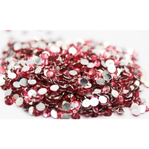 Rose Color 3~6mm Factory Flatback стразы Resin Non hotfix Rhinestones in Bulk Package Plastic Nail Art Decoration for Garment