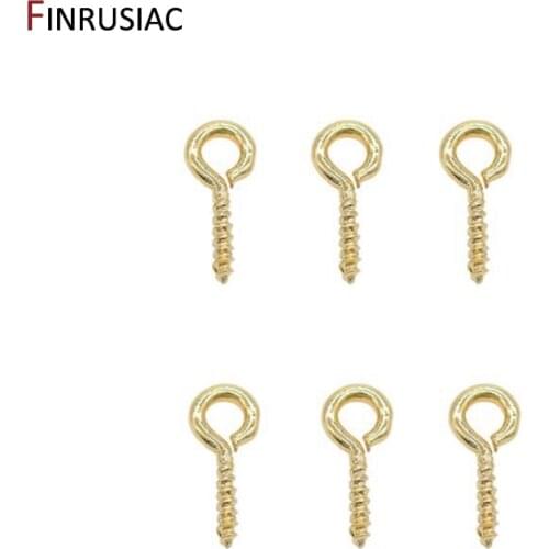 Jewelry Making Screw Eye Pins 14k gold plated Accessories Findings Screw Threaded Hooks Eyelets Clasps Eyepins Hooks