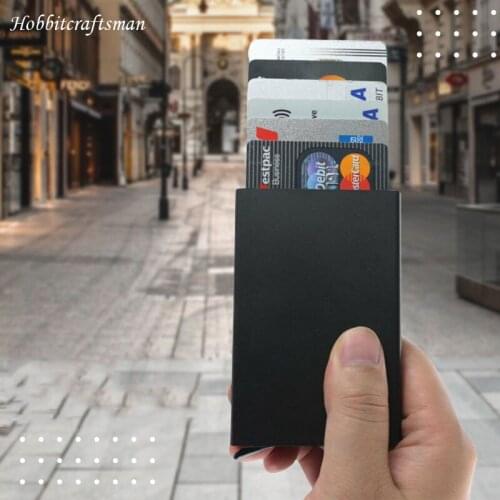 Pop Up RFID Card Male Wallet Practical Mini Package Aluminum Metal Protective Gear Storage Bag Smart Quick Release Women Wallet