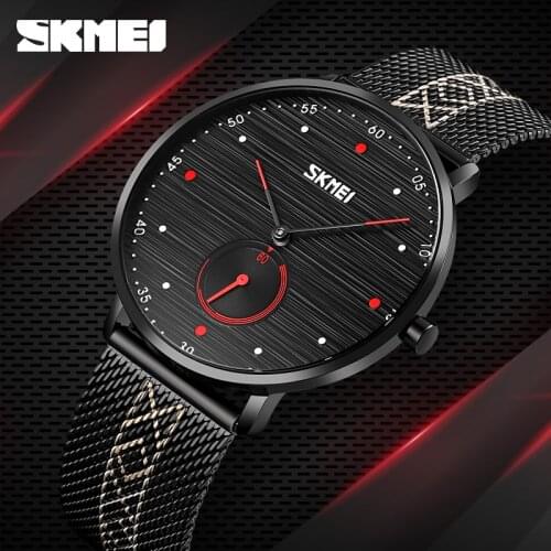 SKMEI 9218 Quartz Watch Top Brand Mesh Belt Business Wrist Watch Simple Design Mens Watches Luxury Mens Clock Reloj Hombre