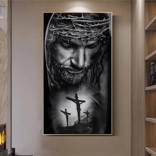 Crown of Thorns Jesus Poster Home Decor Hd Printed Pictures Wall Christ Canvas Painting God Picture for Living Room