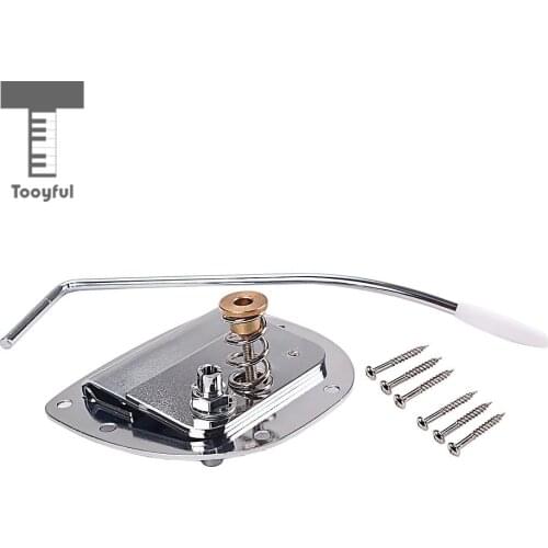 Tooyful 1 Set Guitar Tremolo Bridge Tailpiece with Whammy Bar Screws for Mustang/Jazzmaster Guitar Parts