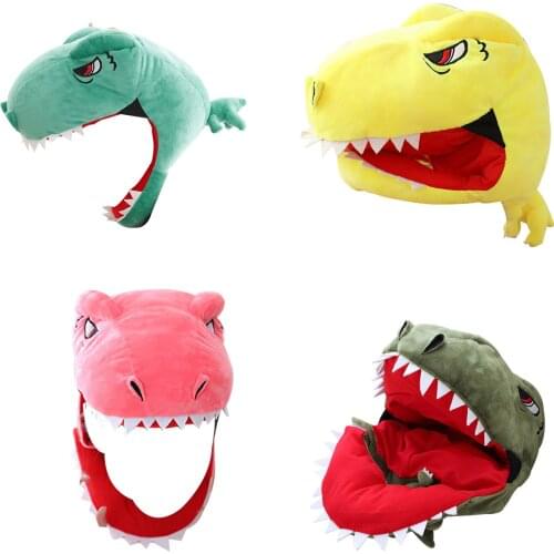 Adult Plush Hat Cap Decor Coronet Headgear Headdress Funny Shark Hat Dinosaur Headgear Plush Toy PP Cotton Doll