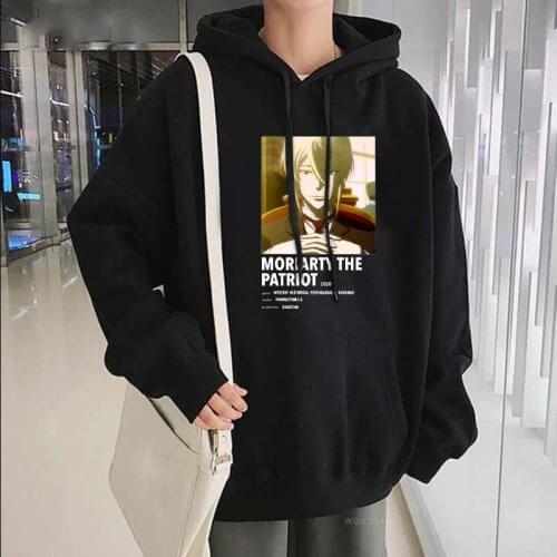 Japanese Fashion Anime MORIARTY THE PATRIOT William James Hoodied Long Sleeve Streetwear Harajuku Oversized Winter Sweatshirt