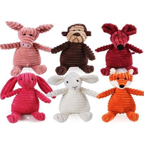Chew Bite Resistant Honden Speeltje Pet Soft Toy Jouet Chiot Dog Plush Corduroy Animal Shape Pets Accessories Supplies
