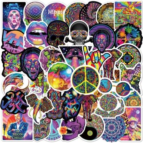 10/30/50PCS Colorful Psychedelic Graffiti Stickers Guitar Motorcycle Luggage Suitcase DIY Classic Toy Cartoon Decal Kid Sticker