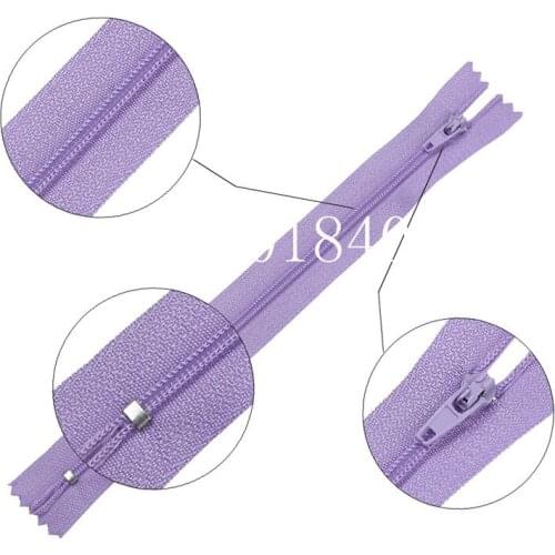 10pcs 3# 7.5cm-70cm Light Purple Nylon Coil Zippers for Tailor Sewing Crafts Nylon Zippers Bulk Sewing Accessories