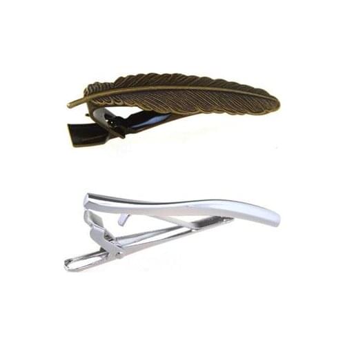 10pcs/lot Vintage Bronze Leaf Tie Clips Special S Designed Tie Pins Bars Tie Clasp Tie Bar Mens Jewelry Wholesale