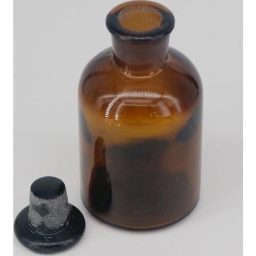 125ml Brown Glass Narrow Mouth Bottle With Stooper Lab Chemistry Glassware Teaching