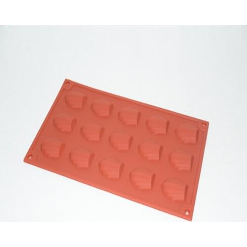 15 Cavity Mini Madeleine Shell Cake Pan Silicone Mold Cookies Baking Mould Tools