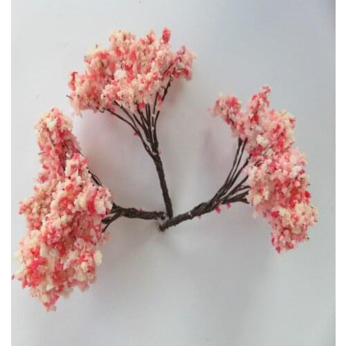 2018 NEW 6CM pink Model wire Trees For ho Railroad train House Park Street Layout Green landscape Scenery