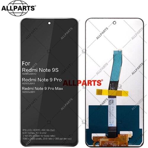 6.67 inch Display for Xiaomi Redmi Note 9S LCD Redmi Note 9 Pro / Pro Max Display Touch Screen M2003J6A1G M2003J6A1I M2003J6B1I