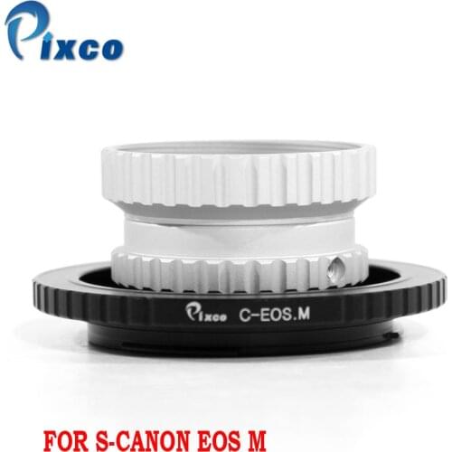 Pixco For S-EOS M Lens Adapter Suit for S Mount Lens to C Mount Camera + For C Mount Film Lens to Canon EOS M Camera