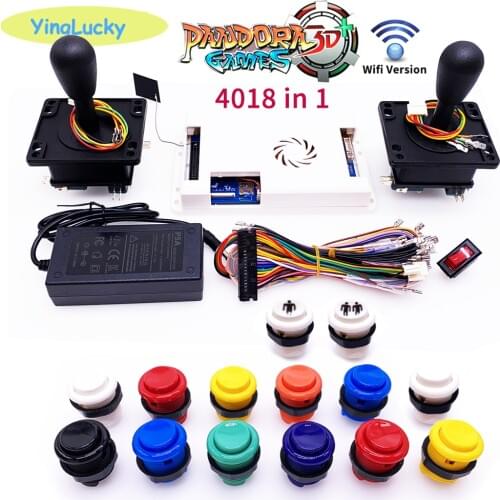 Free shipping Pandora Box 3d wifi 4018 IN 1,2 Player Joystick Kit , American Push Button DIY Arcade Machine Home Cabinet