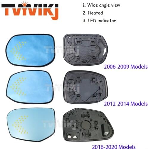 TVYVIKJ Side Rearview Mirror Blue Glass Lens LED turn signal For HONDA CIVIC 2006-2020 four type Wide Angle View anti glare wing