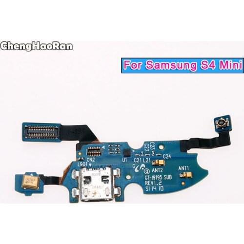 ChengHaoRan For Samsung Galaxy S4 Mini S4mini I9195 USB Date Port Connector Charging Dock with Mic Flex Cable Repair Part