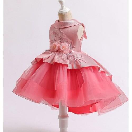 Tailing Kids Tutu Newborn Christening Princess Toddler Birthday Party Children Baptism Baby Girl Clothes Summer Dresses Vestidos