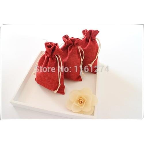 9x12cm/3X4" jute Handmade Drawstring packaging burlap Wedding Party Christmas Gift Bags pouches jute bags Free shipping
