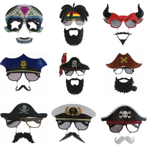 Halloween Glasses Beard Dance Party Funny Props Skull Pirates Ghost Festival Dance Decorative Dlasses Halloween Party Supplies