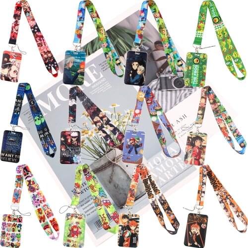 JY181 Cartoon Cute Card Holder ID Holder Student Hanging Neck Bus Card Holder Staff Card With Anime Lanyard