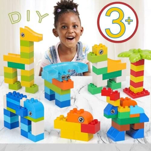 Big Size DIY Construction Bricks Assembly Cartoon Animal Building Blocks Educational Toys For Children Baby Kids Gift