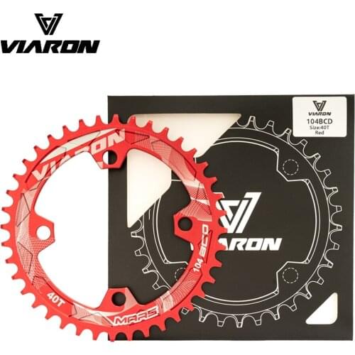 Round Narrow Wide Chainring Crankset Tooth Plate Parts 104BCD 32T 34T 36T 38T 40T 104 BCD for MTB Mountain Bike by VIARON