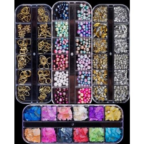 1Box Mix Color Geometric Metal Round Flat Pearl Beads Sequins Shell Shatter UV For DIY Epoxy Resin Silicone Mold Jewelry Making