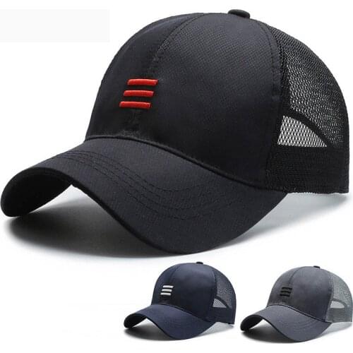 Fashion Three Bars Baseball Cap Women Baseball Hat Breathable Men Women Summer Mesh Cap Baseball Caps Gorras