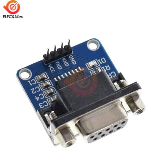 2pcs MAX3232 RS232 to TTL Serial Port Converter Module DB9 Connector MAX232 Integrated Circuits For Arduino