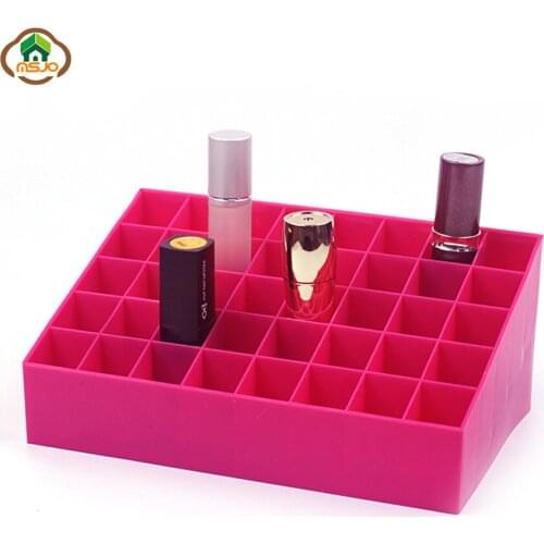 Msjo Makeup Organizer 40 Grid Lipstick Display Stand Cosmetic Storage Box Jewelry Storrage Case Holder Display Stand Organizer