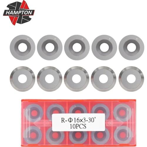 10pcs 30 Degrees Carbide Inserts 16x3mm Round Cutter Blades Set Lathe Tools Cutters For Wood Turning Working Round Carbide Blade