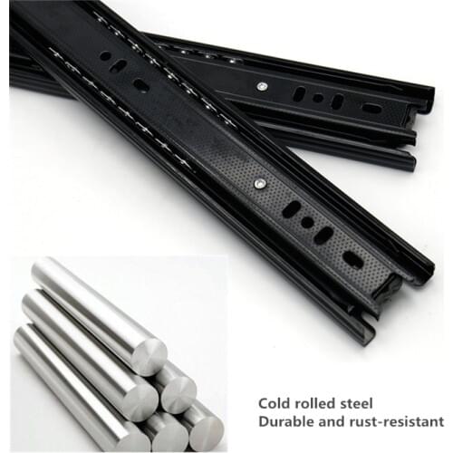 2 Pcs High-quality 8" 3-fold Ball Bearing Telescopic Cabinet Drawer Slide Rails Stainless Steel Drawer Slides Furniture Hardware