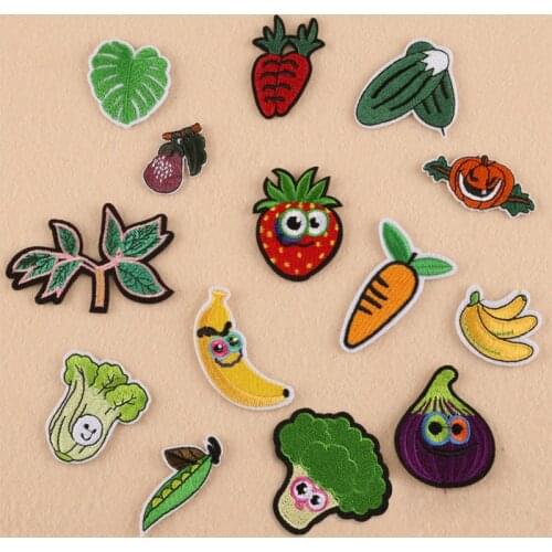 Vegetable Patches for Clothing Iron on Embroidered DIY Apparel Accessories Sew Applique Cute Patch Fabric Badge Garment