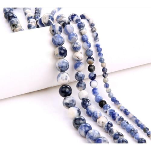 Wholesale 4 6 8 10 mm Natural Old Blue Sodalite Round Beads Free Shipping