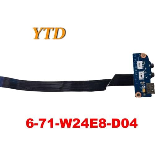 Original FOR Clevo W244EUQ DNS W258ELQ 0151559 placa base conector de audio y cable USB 6-71-W24E8-D04 free shipping