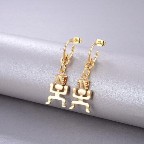 Luxury brand design large and small pendant earrings new design fashion environmental protection copper earrings for women