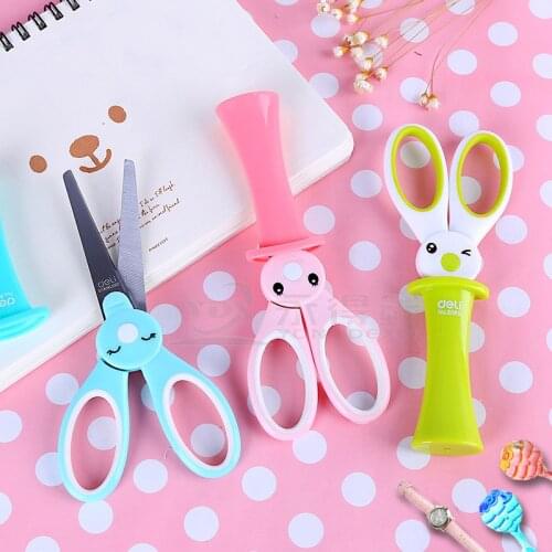 Student hand scissors 6065 safety cover fashion lovely stationery small scissors gifts