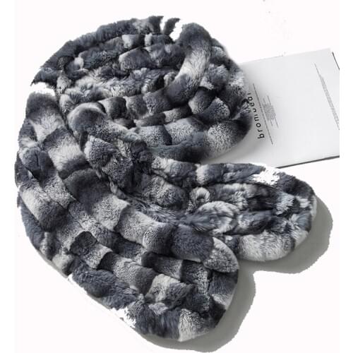 Zero fish womens natural real rabbit fur scarf Infinity Cowl Ring Scarves Fur Wraps Snood Street Fashion Nice Gift