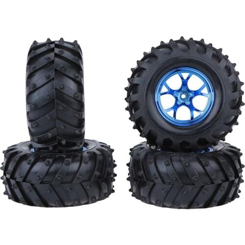 4Pcs/Set 12mm Drive Hex Monster Truck Tire Tyres Rim Wheel For RC 1/10 Scale Models Traxxas HSP Tamiya HPI Kyosho RC Model Car