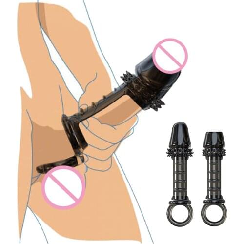 Sex Shop Silicone Penis Sleeve Enlargement Reusable Delayed Ejaculation Erotic Sex Toys For Men Gags & Muzzles Sex Products