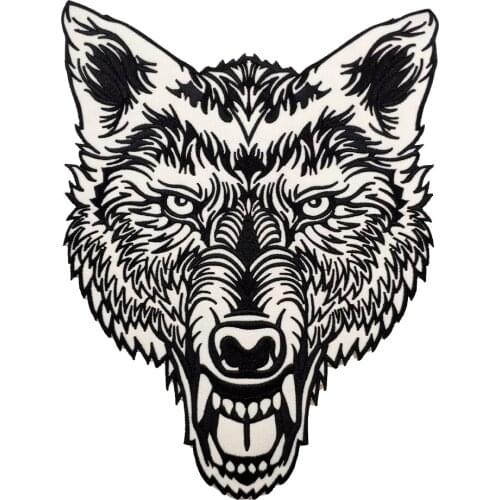 Tattoo Wolf Embroidery Patch Military Army Badge Iron on MC Biker Clothing Backing Jacket Vest Jean DIY Custom Applique Design