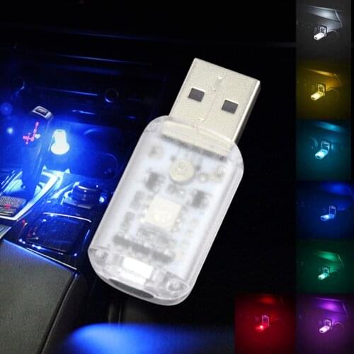 USB Car Colorful Lights Metal Music Romantic Car Atmosphere Light LED Wireless Neon Lights Home Car Interior Romantic Decoration