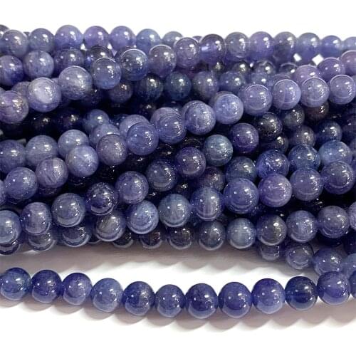 Veemake Tanzanite Natural Stones Crystal Charms Gemstones DIY Necklace Bracelets Earrings Round Beads For Jewelry Making 07146