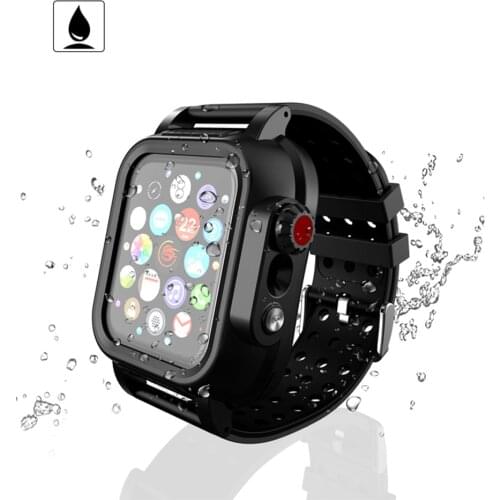 IP68 waterproof Case with Silicone Strap for Apple Watch SE 6 5 4 40mm 44mm sports Wrist band for iWatch 3 2 1 38mm 42mm