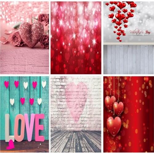 ZHISUXI Vinyl Custom Valentine Day Photography Backdrops Prop Love Heart Rose Wooden Floor Photo Studio Background 1911 CXZM-36