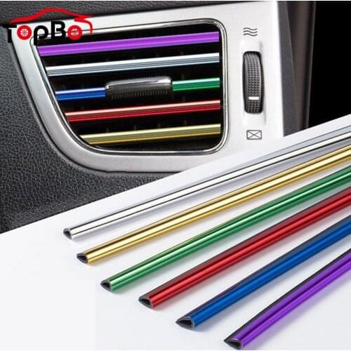 10 Pcs Universal Car Air Conditioner Outlet Decorative Mouldings Car Air Vent Trim Strip Decor Car Styling Chrome Accessories