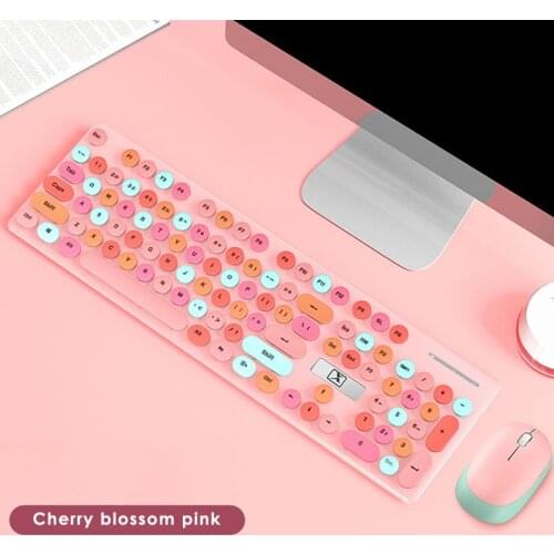 104 Keys 2.4G Wireless Feel Silent Keyboard Mouse kits For Macbook Lenovo Asus Dell HP Computer Keypad Girls