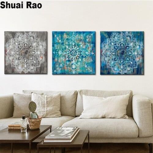 3 pcs diamond mosaic Brick Draw with Mandala Flower full square diamond embroidery icon 5d diy diamond painting 2020 Best gift